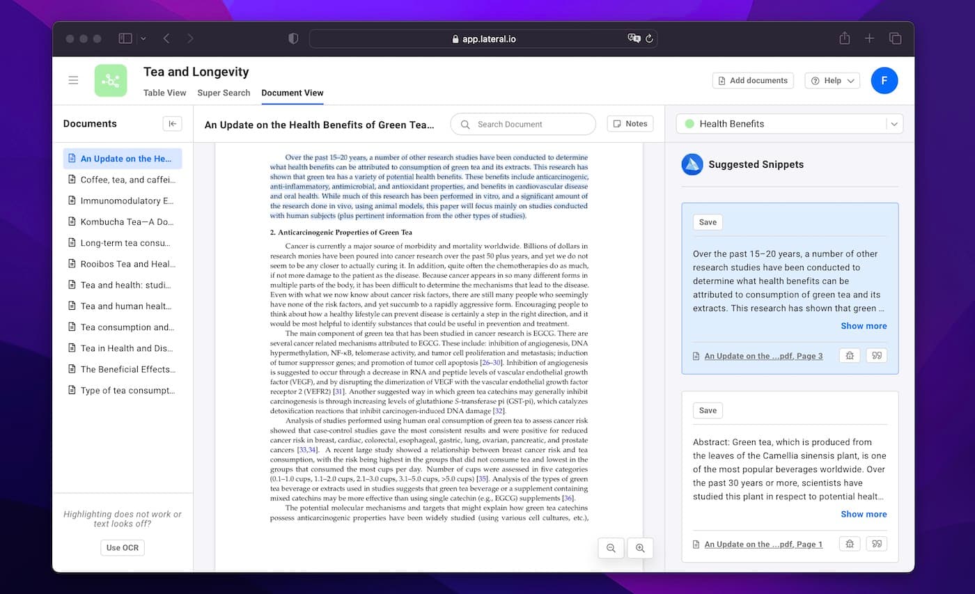 Document Reader of the Lateral webapp